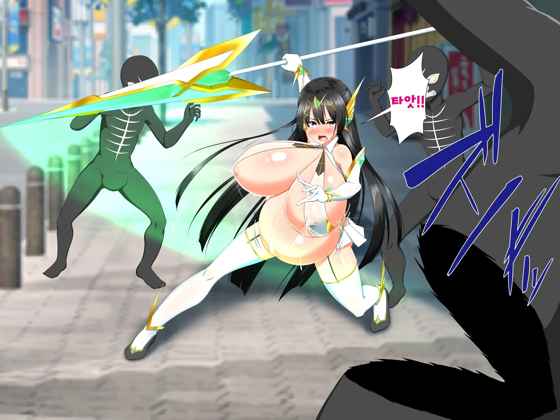 Henshin Heroine VS Kyodai Chinpo 50-Pon! | 변신 히로인 VS 거대꼬○50개!